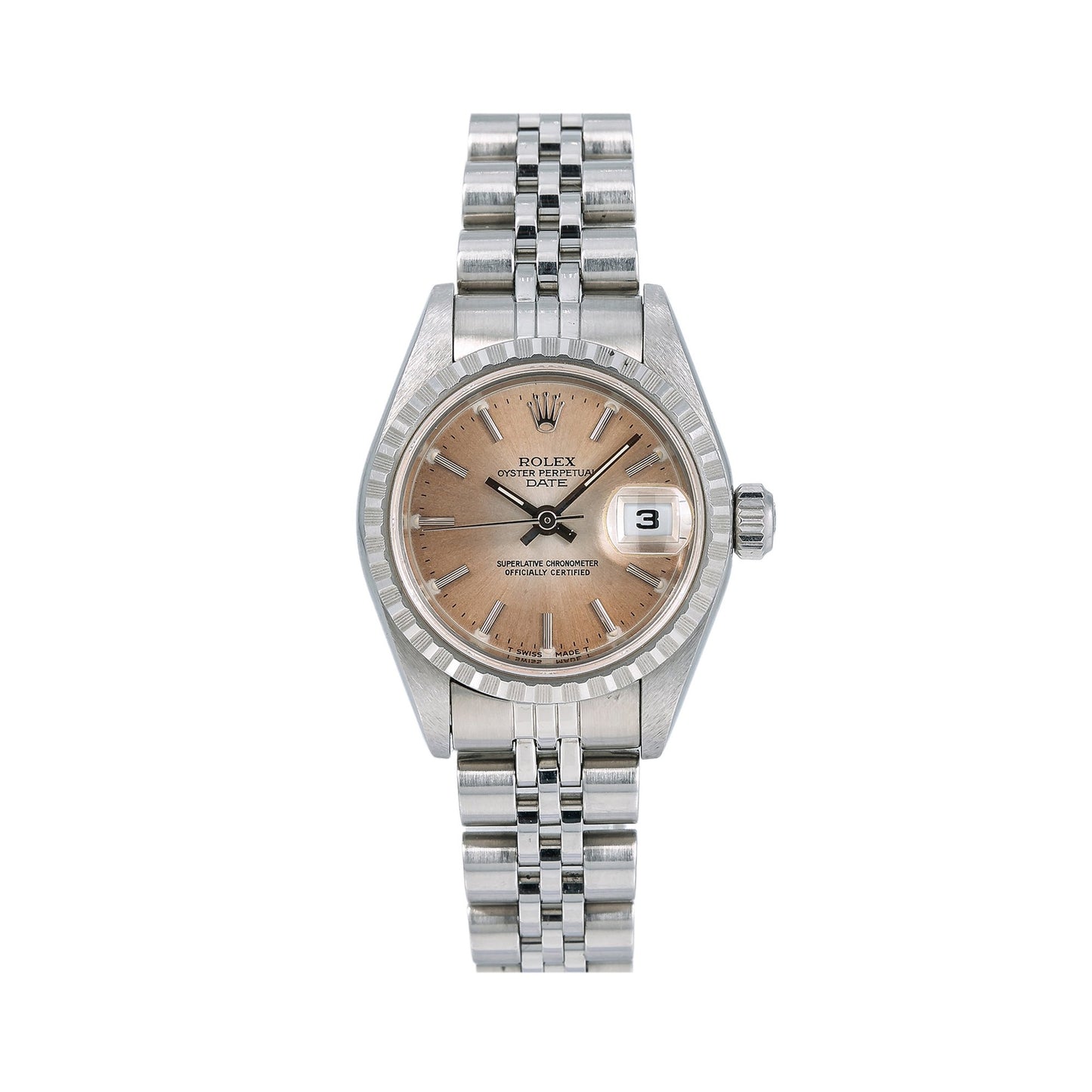 Rolex Oyster Perpetual Lady Date 69240 26MM Silver Dial With Stainless Steel Jubilee Bracelet