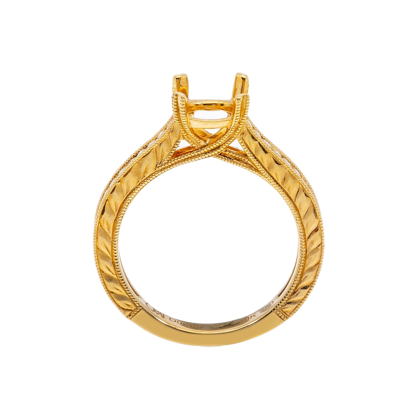 18K Yellow Gold Round Shape Ring