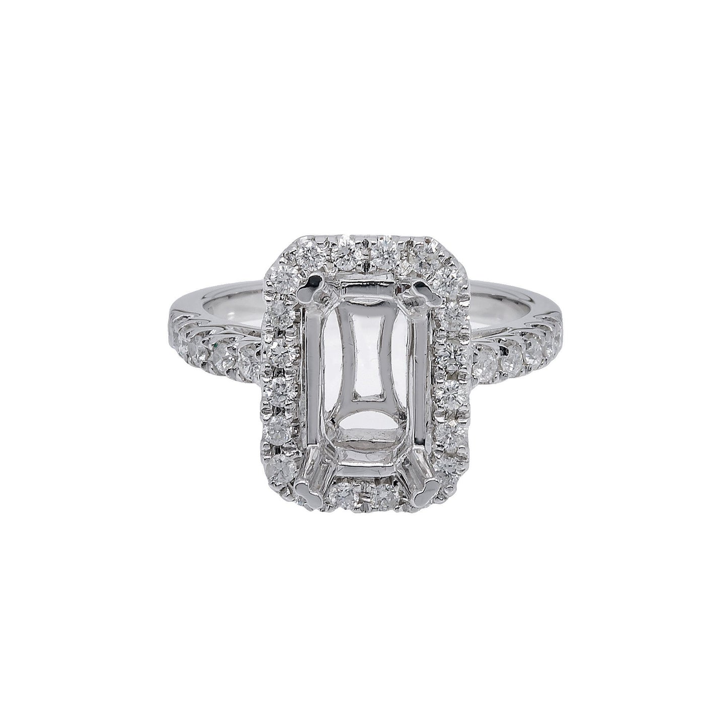 18K White Gold Rectangular Shape Ring