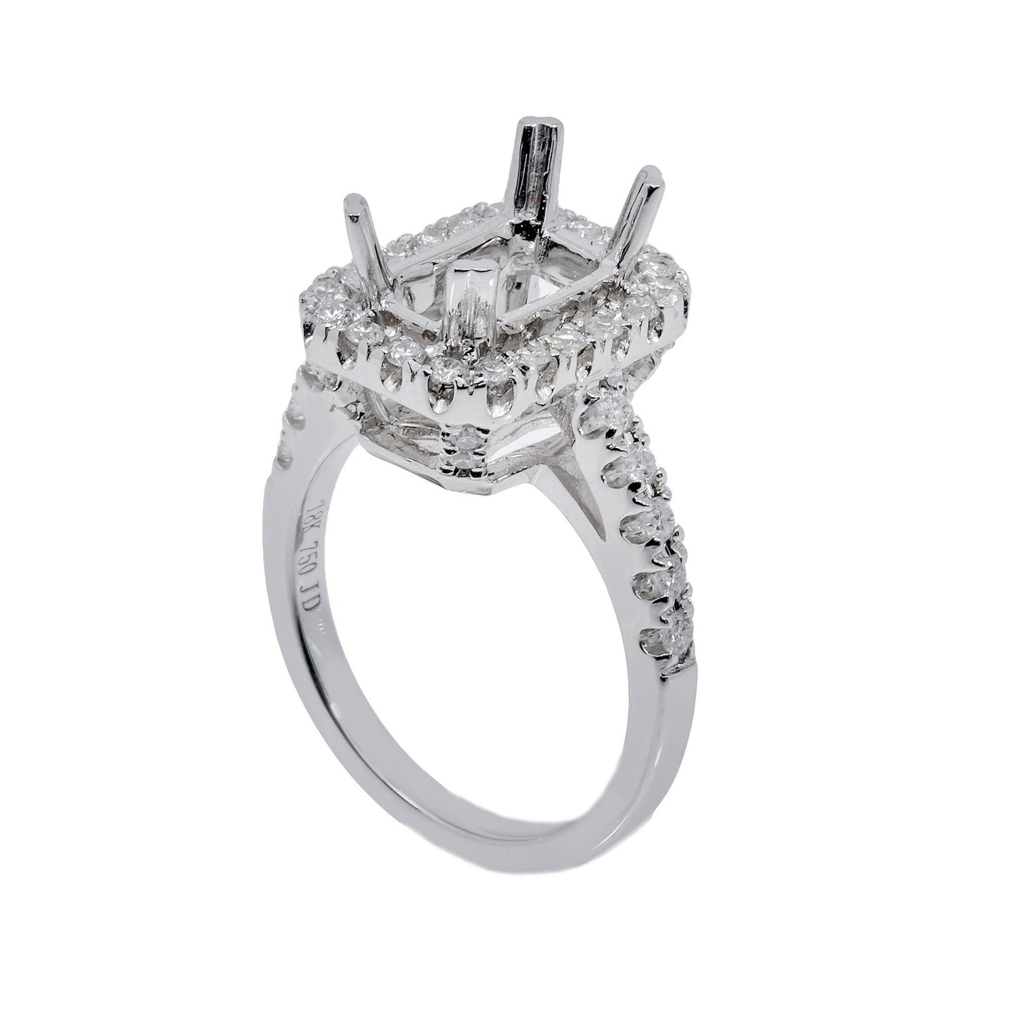18K White Gold Rectangular Shape Ring