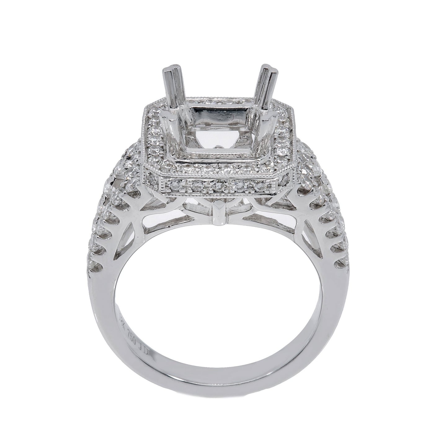 18K White Gold Rectangular Shape Ring