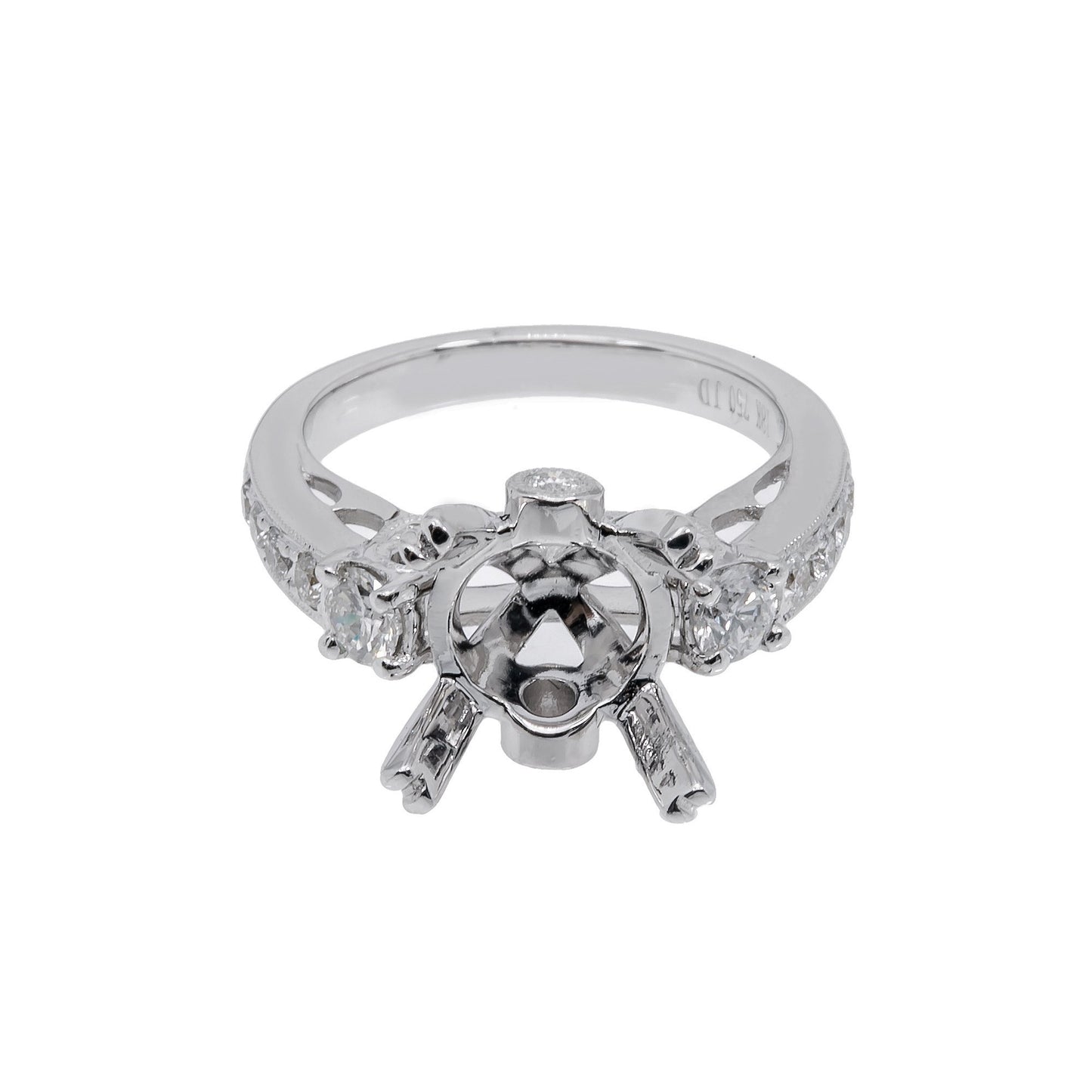 18K White Gold Round Shape Ring