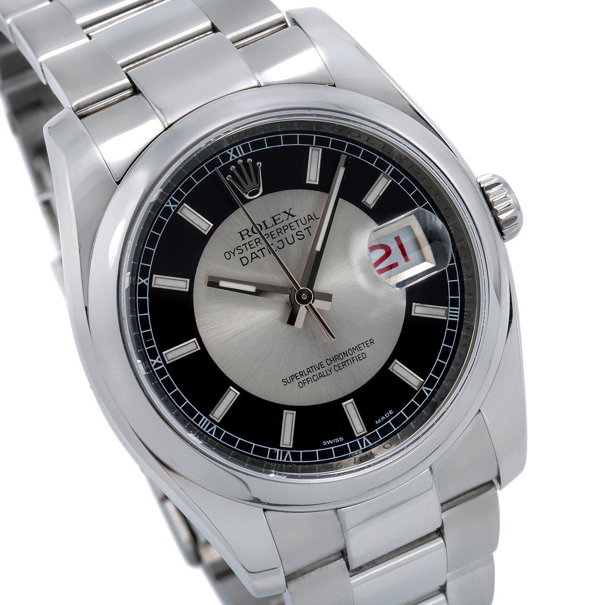 Rolex Datejust 116200 36mm Silver and Black Dial