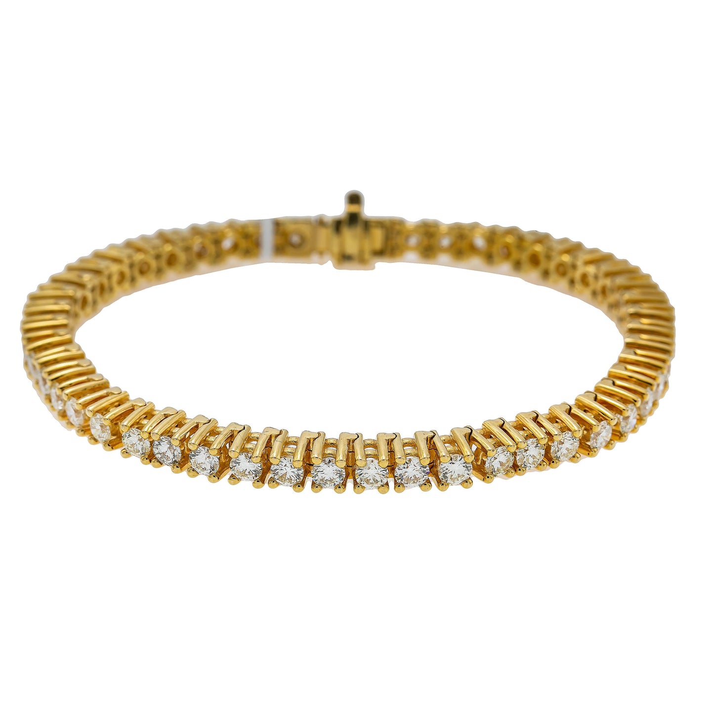 14K Yellow Gold Men's Tennis Bracelet With 10.73 CT Diamonds
