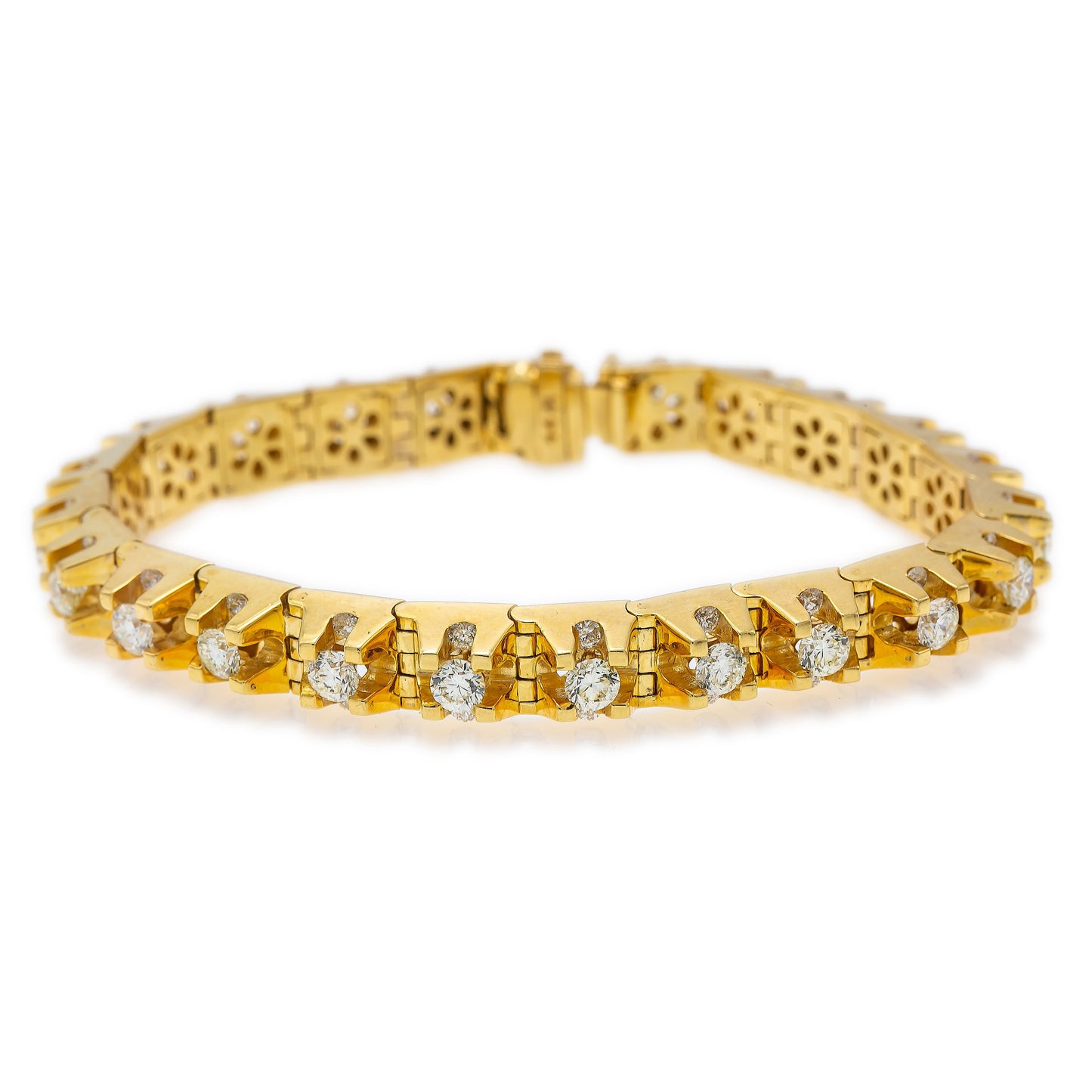 14K Yellow Gold Men's Tennis Bracelet With 9.50 CT Diamonds