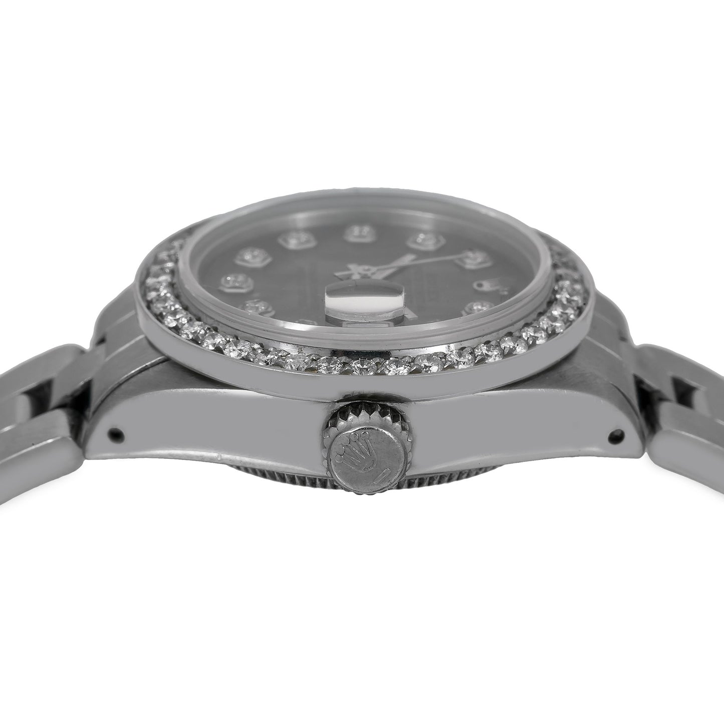 Rolex Oyster Perpetual Diamond Watch, DateJust 6916 26mm, Gray Diamond Dial With 0.90 CT Diamonds