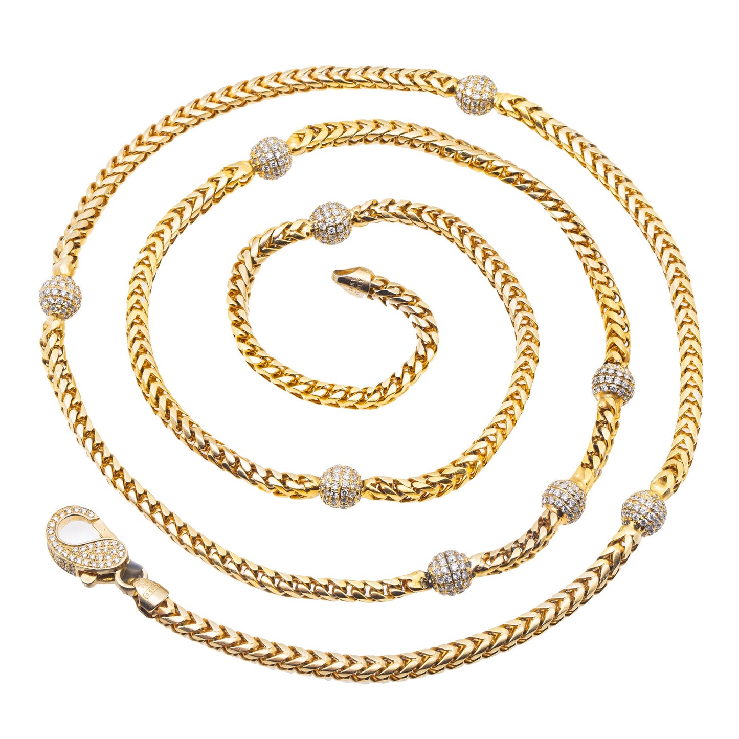 14K Yellow Gold Chain with Round Shaped Balls