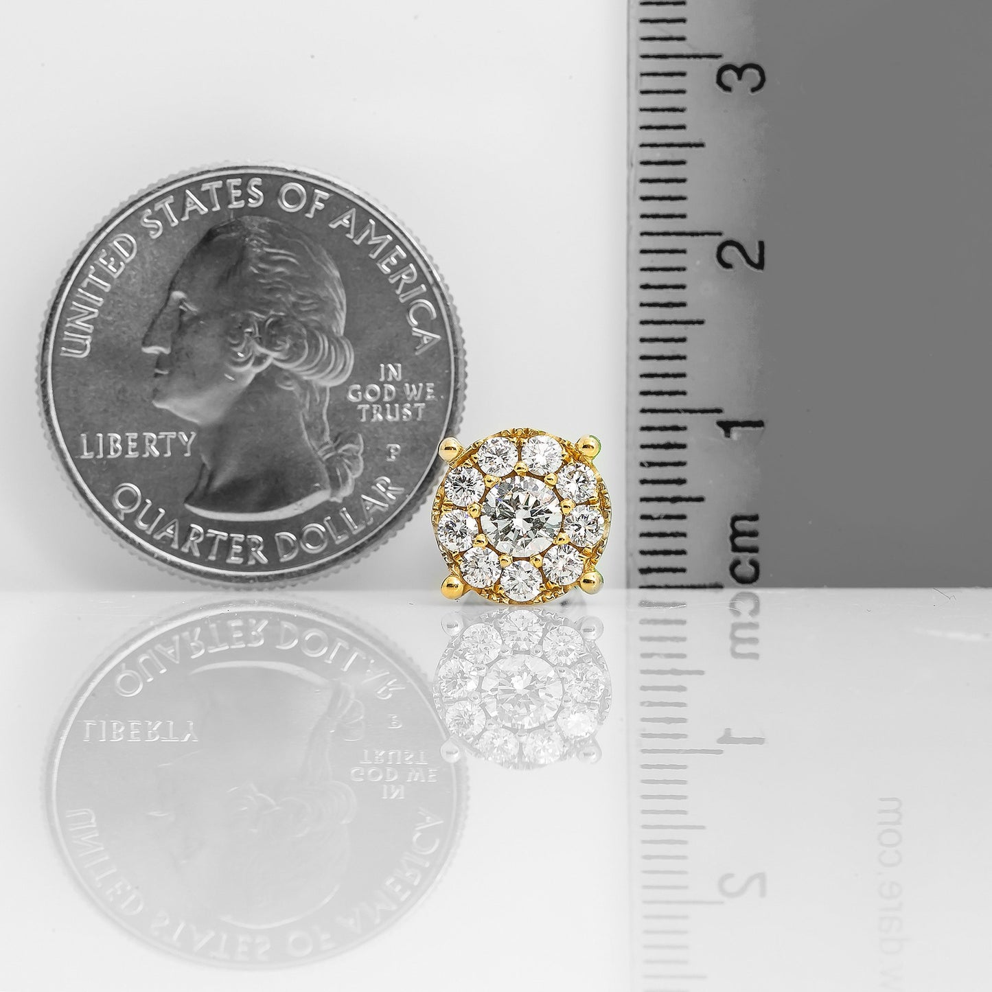 18K Rose Gold Ladies Earrings With 1.47 CT Diamonds