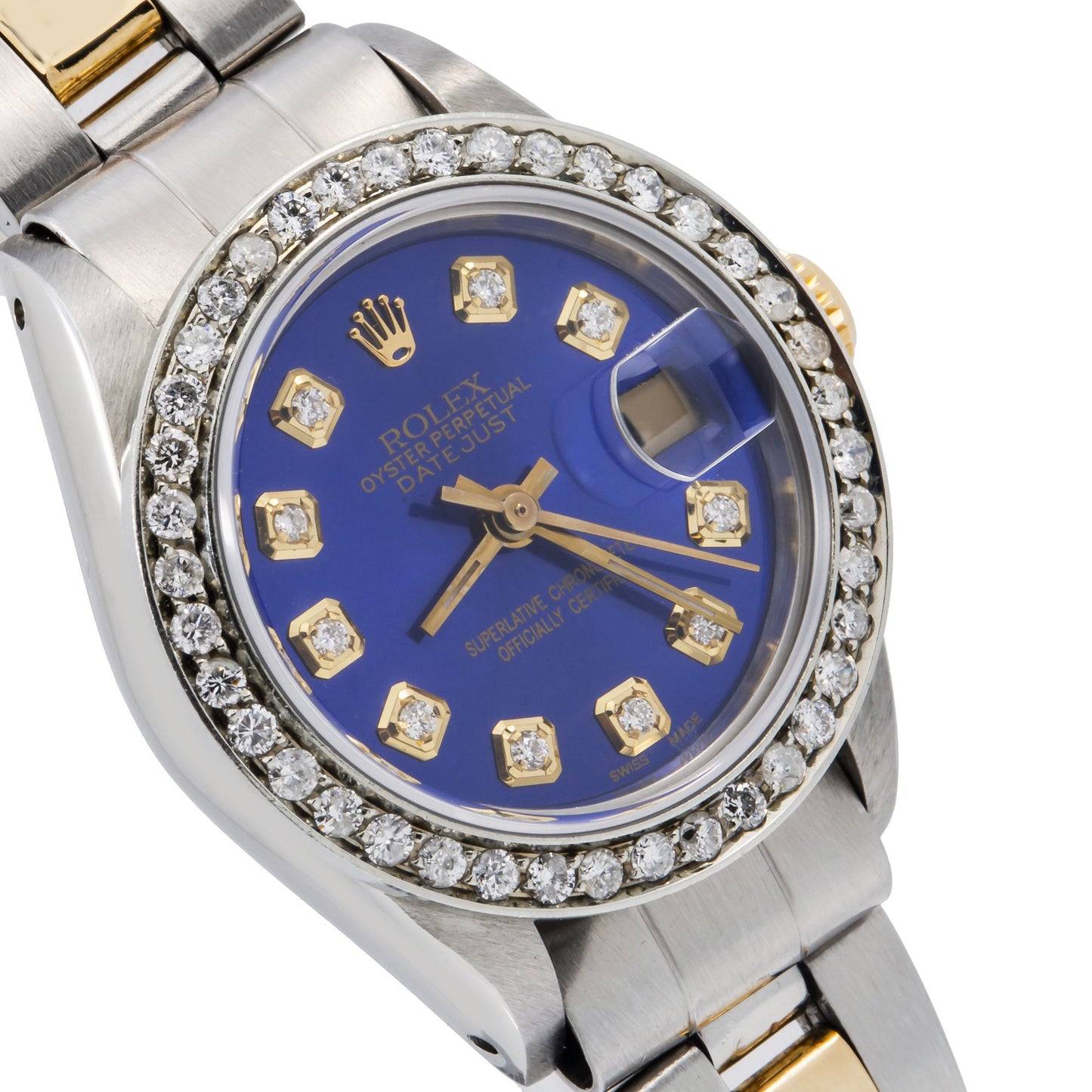 Rolex Lady-Datejust 69173 26MM Blue Diamond Dial With 0.90 CT Diamonds