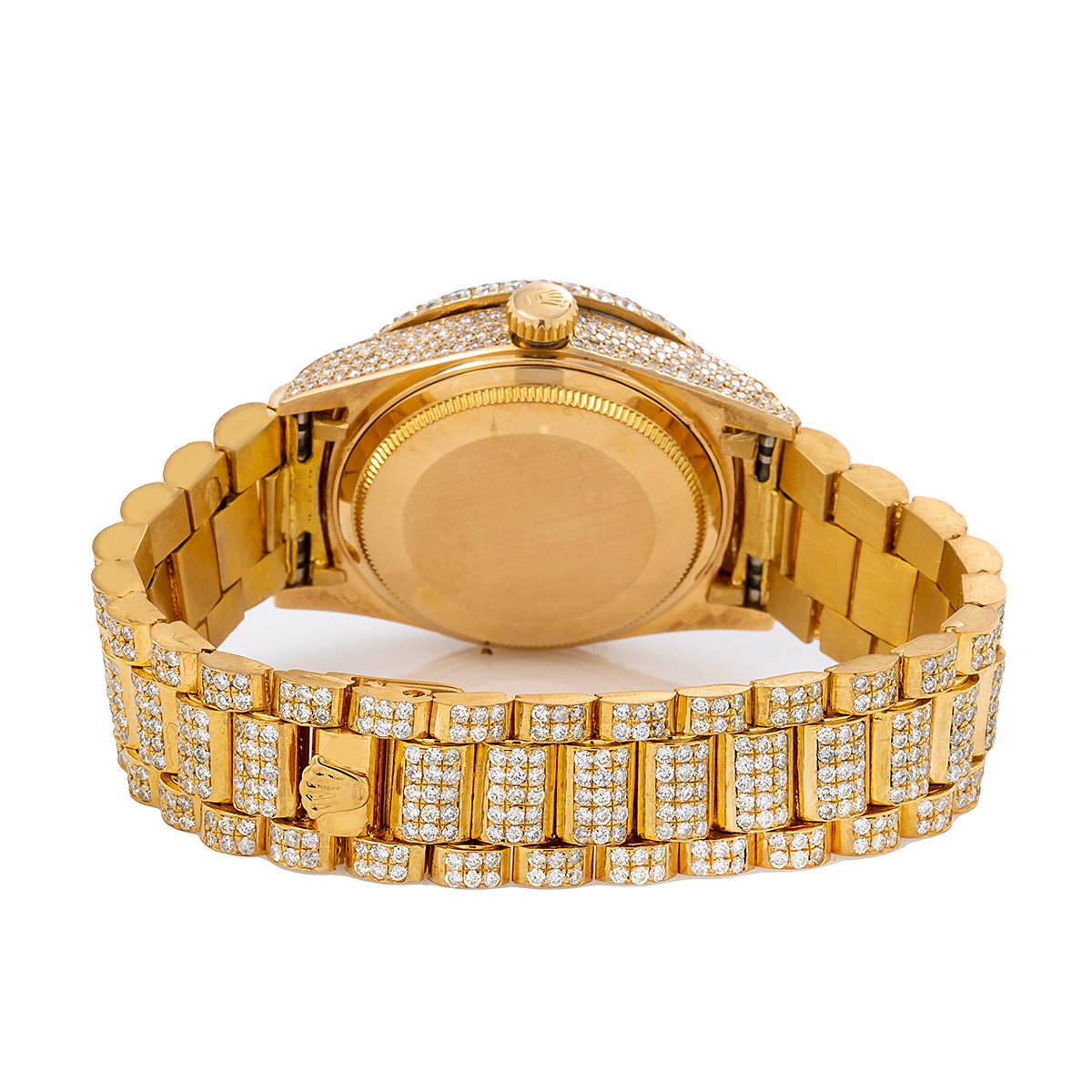 Rolex Day-Date Diamond Watch, 18038 36mm, Champagne Custom Arabic Diamond Dial With 15.75 CT Diamonds