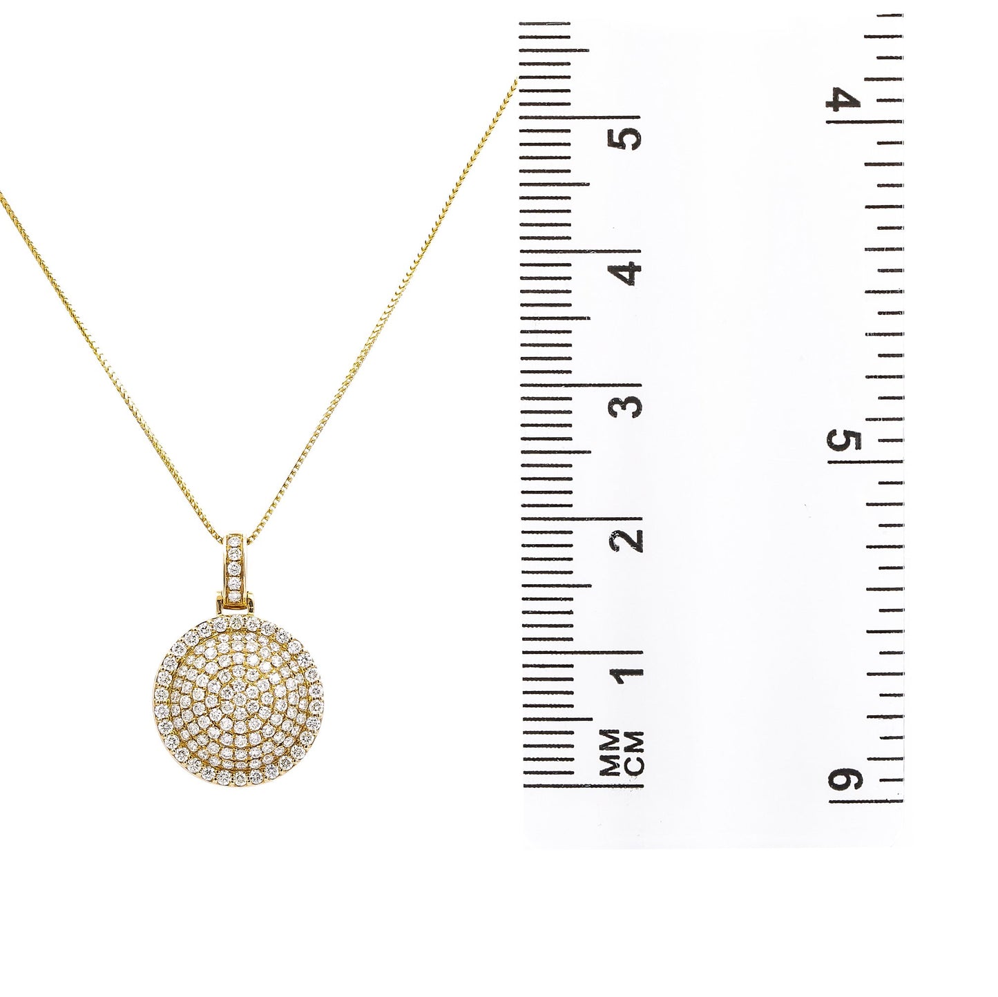 14k Yellow Gold Pendant with 1.8 Ct Diamonds