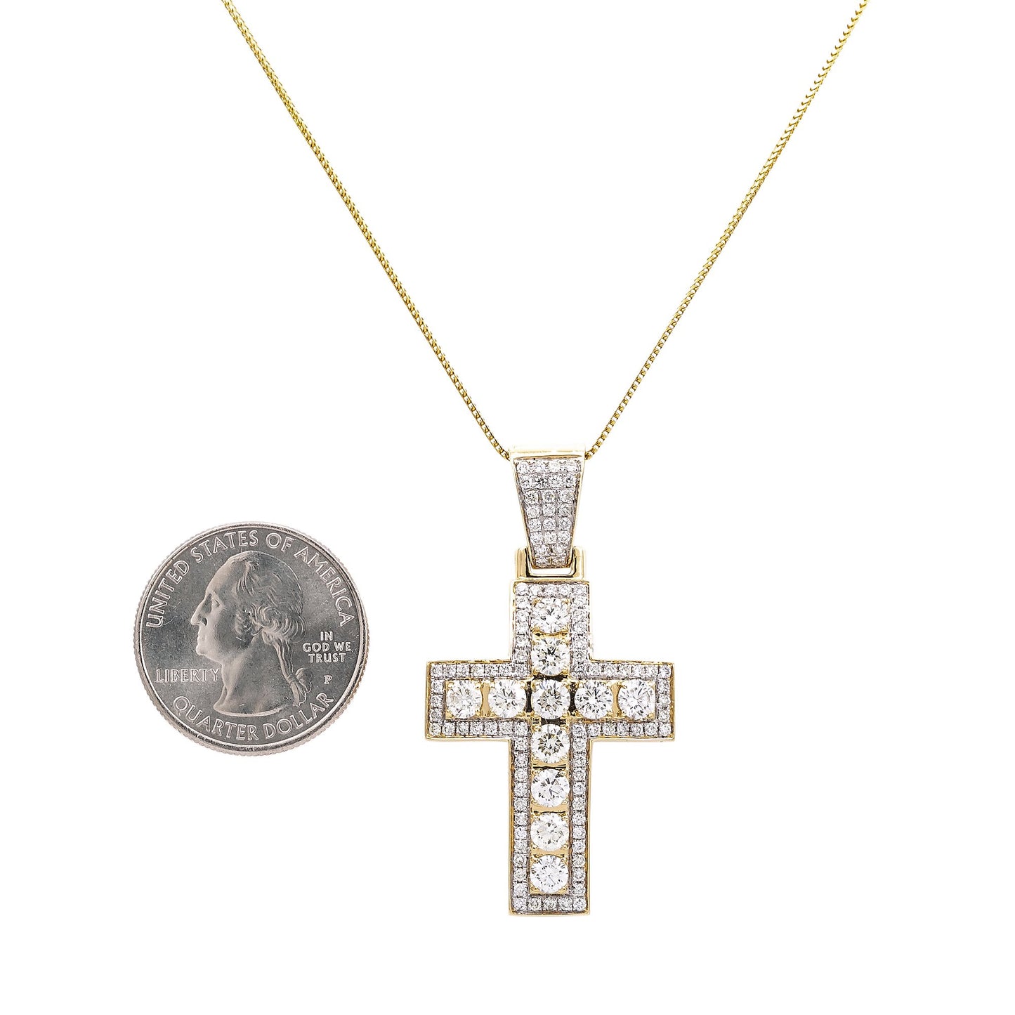 14k Yellow Gold Pendant with 3.9 Ct Diamonds
