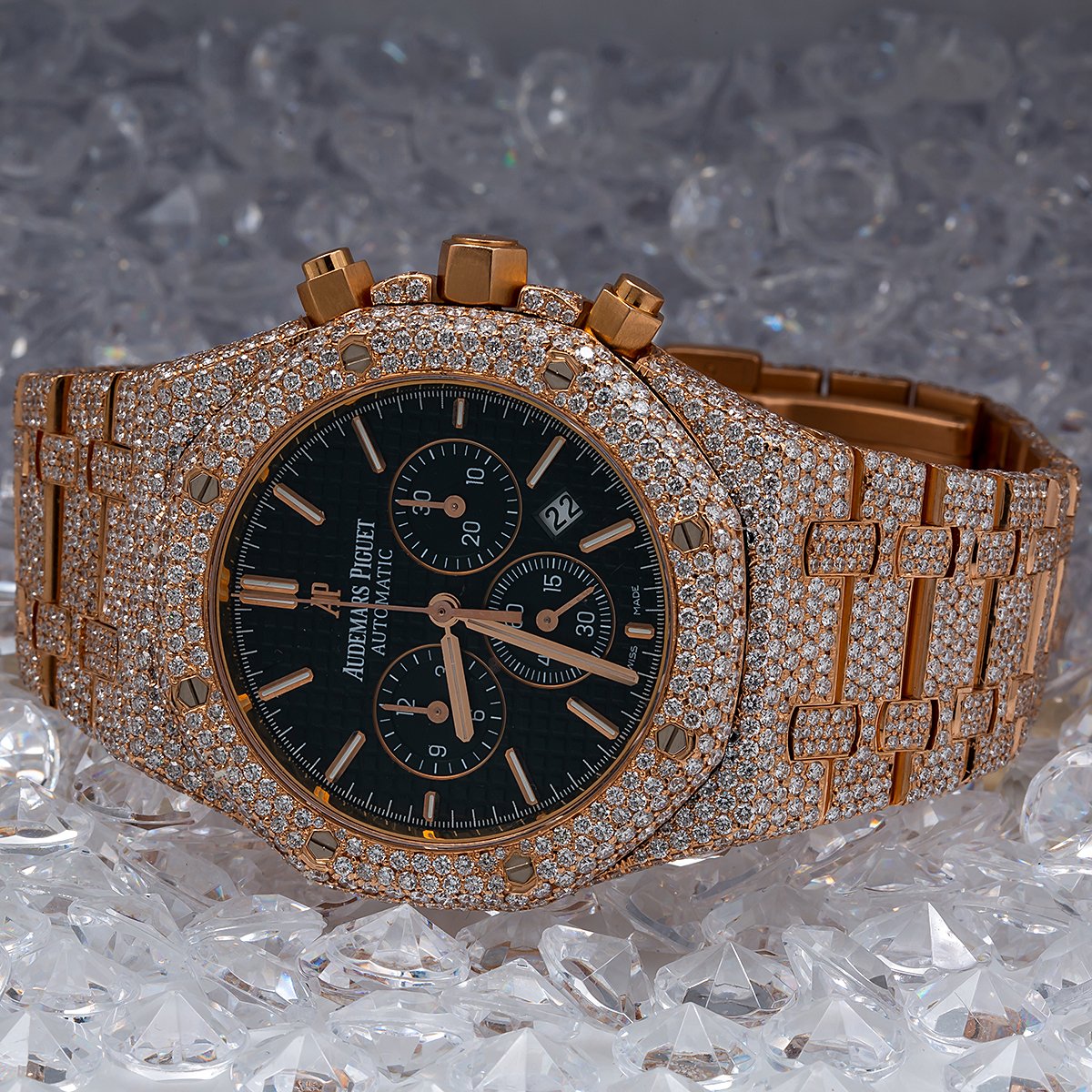 Audemars Piguet Royal Oak Chronograph 26320OR 41MM Black Dial With 21.75 CT Diamonds