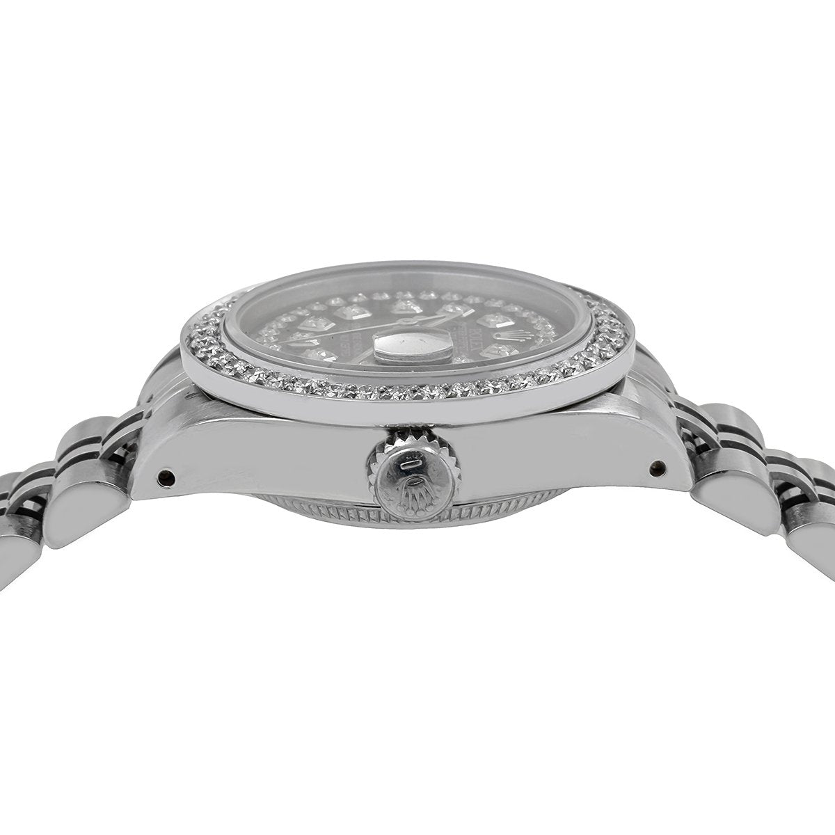 Rolex Datejust Ladies Diamond Watch, 26mm, Black Diamond Dial And Diamond Bezel 2 CT Of Diamonds