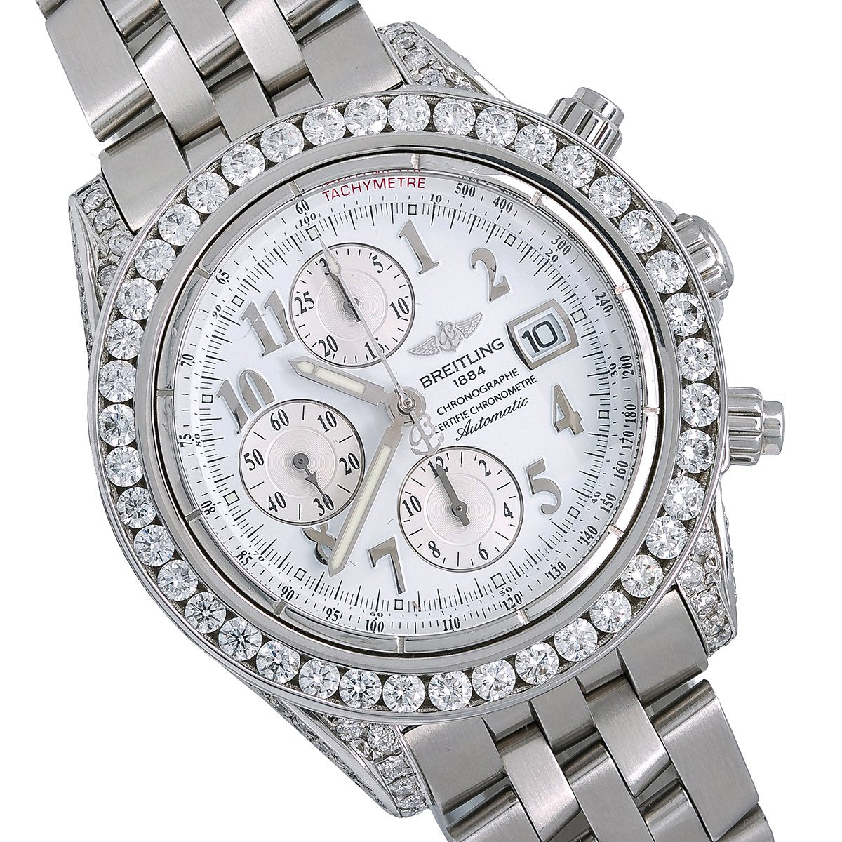 Breitling Chronomat Evolution A13356 44MM White Dial With Stainless Steel Bracelet