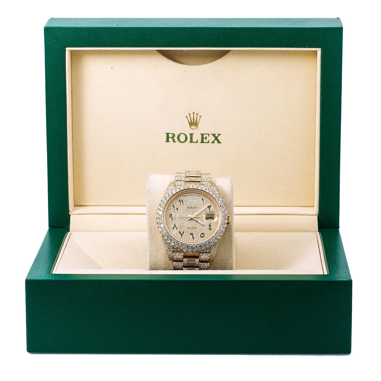 Rolex Day-Date Diamond Watch, 228238 40mm, Champagne Diamond Dial With Yellow Gold Bracelet