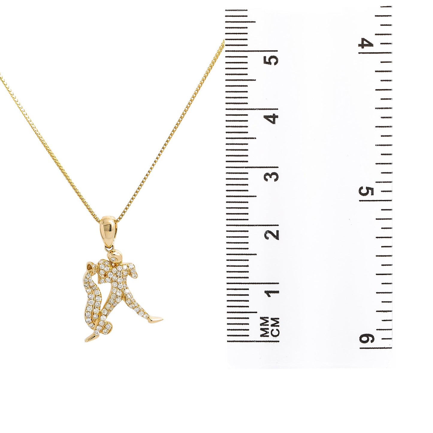 Unisex 14K Yellow Gold Pendant with 0.48 CT Diamonds