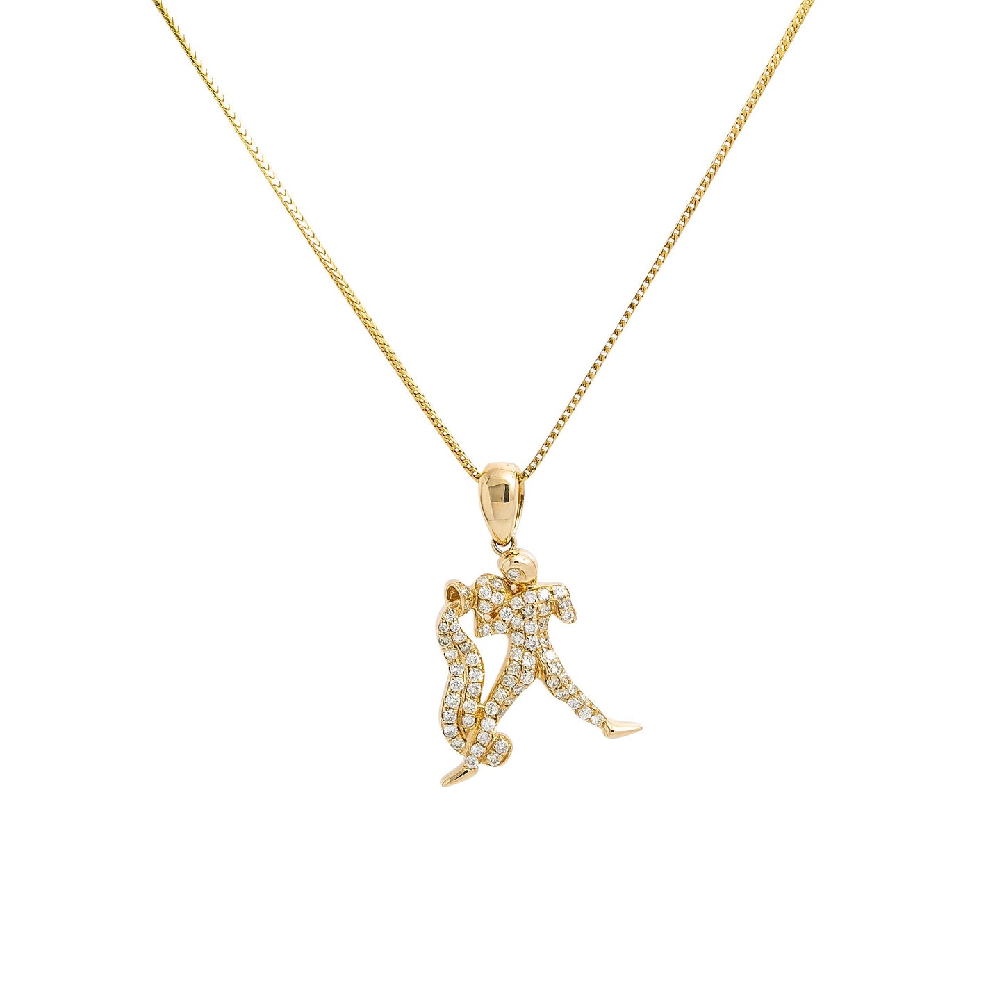 Unisex 14K Yellow Gold Pendant with 0.48 CT Diamonds