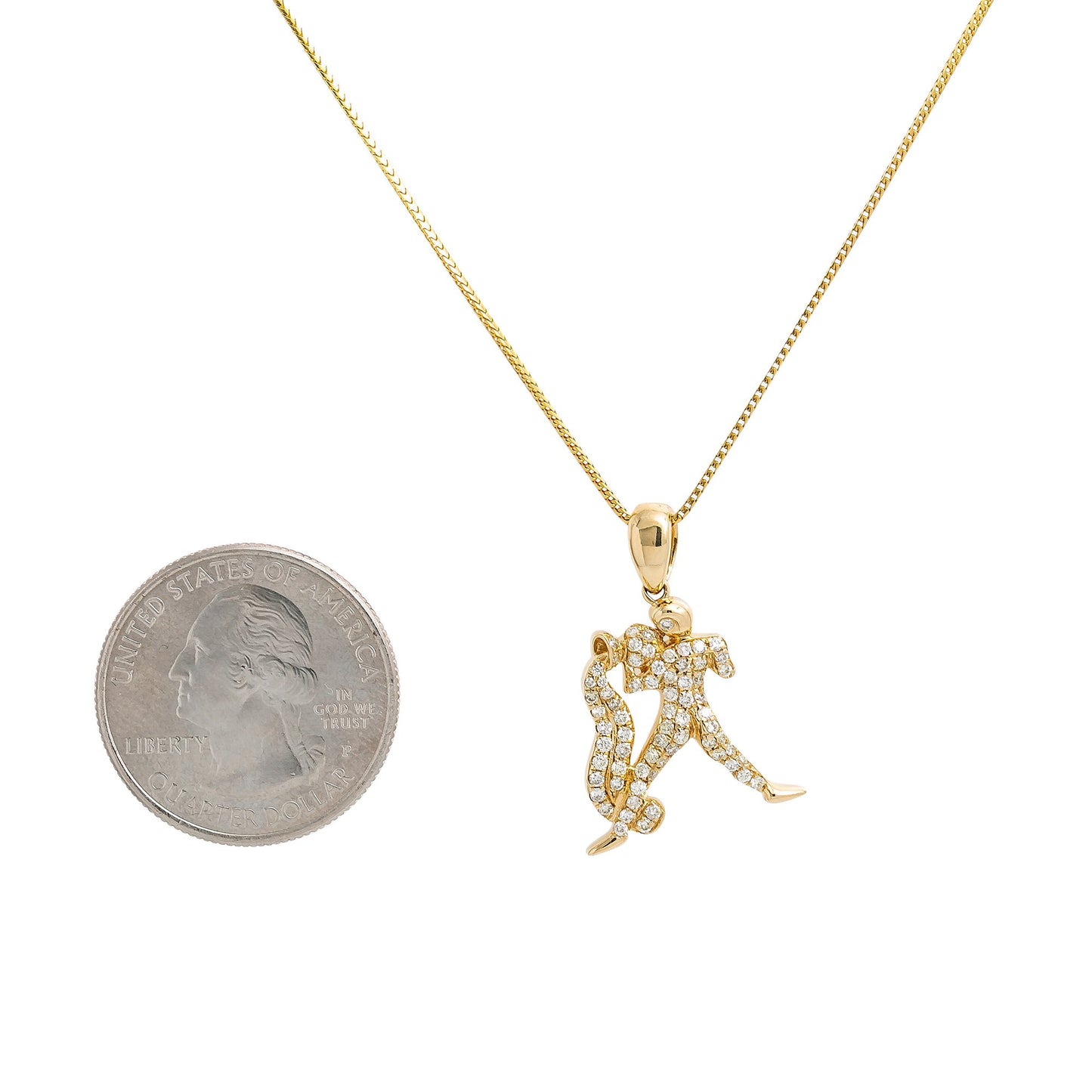Unisex 14K Yellow Gold Pendant with 0.48 CT Diamonds