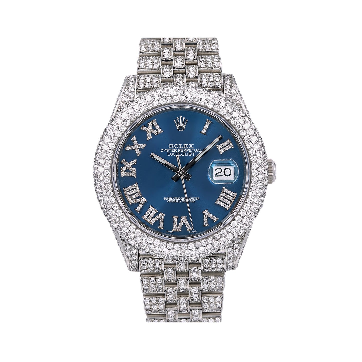 Rolex Datejust Diamond Watch, 126300 41mm, Blue Diamond Dial With Stainless Steel Jubilee Bracelet