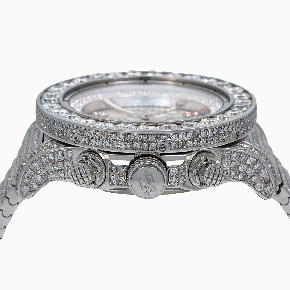 Breitling Super Avenger A13370 53MM White Diamond Dial With White Gold Bracelet