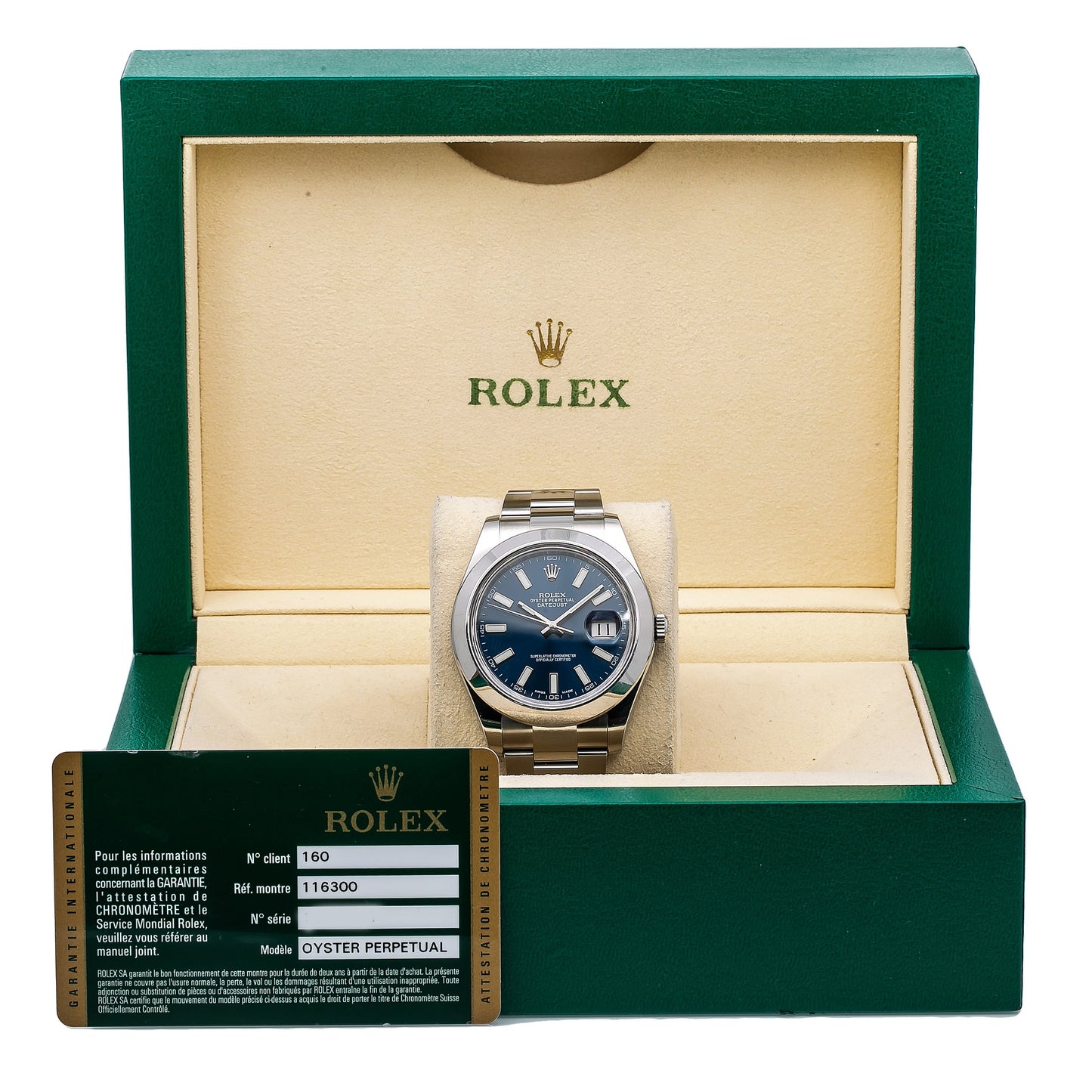 Rolex Datejust II 116300 41MM Blue Dial With Stainless Steel Oyster Bracelet