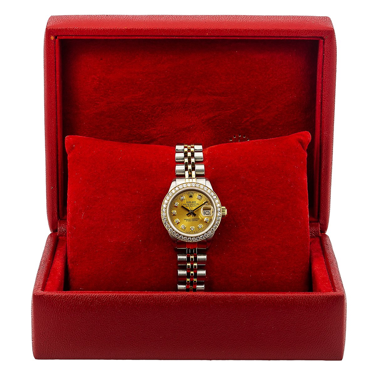 Rolex Lady-Datejust Diamond Watch, 6917 26mm, Champagne Diamond Dial With Two Tone Jubilee Bracelet