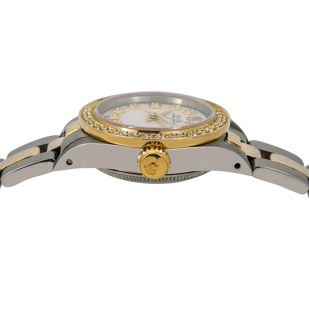 Rolex Oyster Perpetual Diamond Watch, 24mm, White Diamond Dial With 0.90 CT Diamonds
