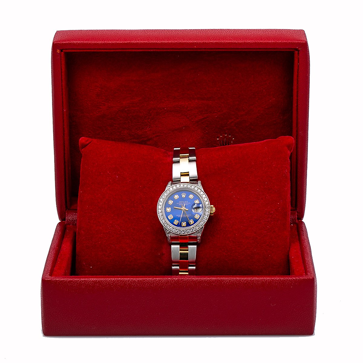 Rolex Lady-Datejust Diamond Watch, 69173 26mm, Blue Diamond Dial With 0.90 CT Diamonds