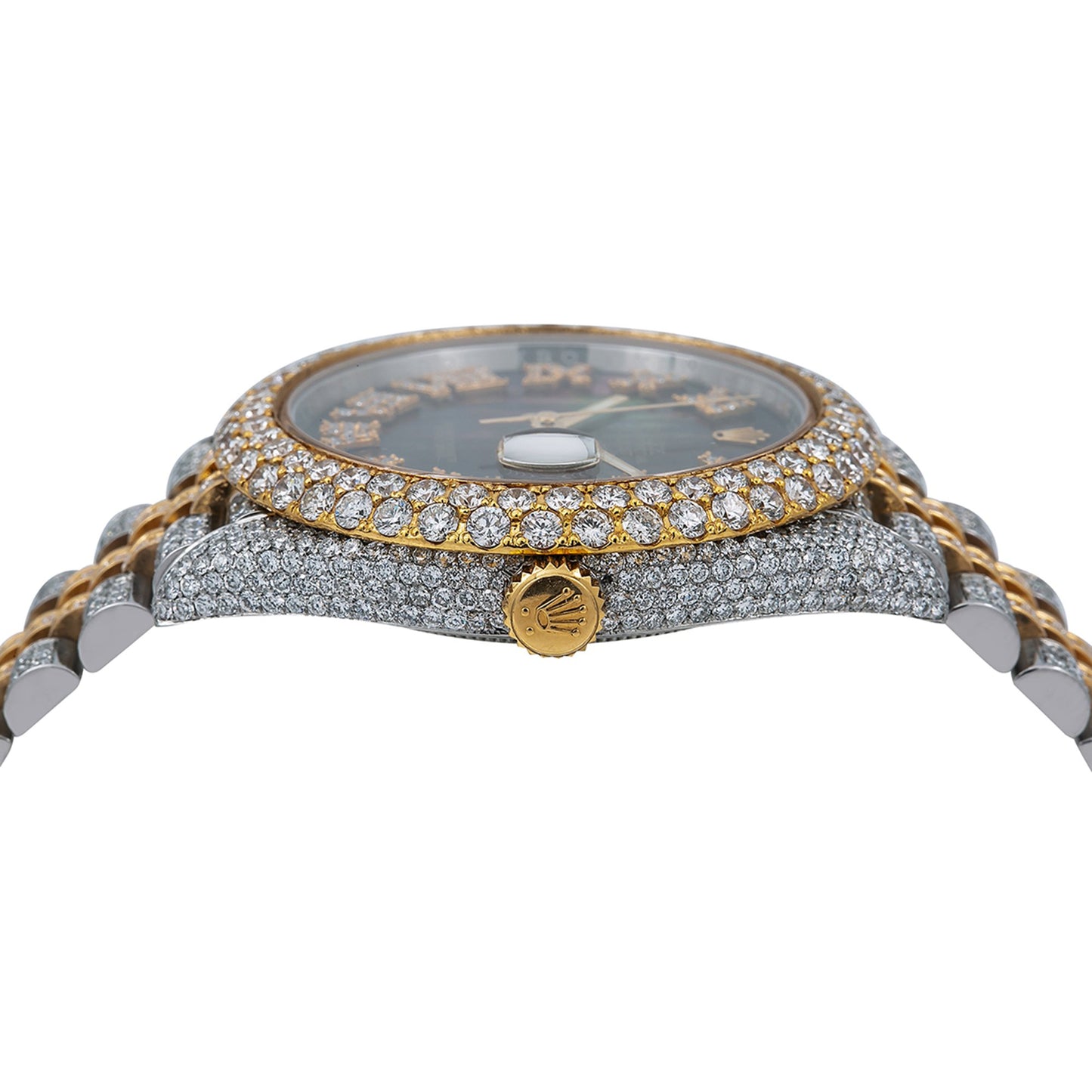 Rolex Datejust Diamond Watch, 126333 41mm, Black Diamond Dial With Two Tone Jubilee Bracelet