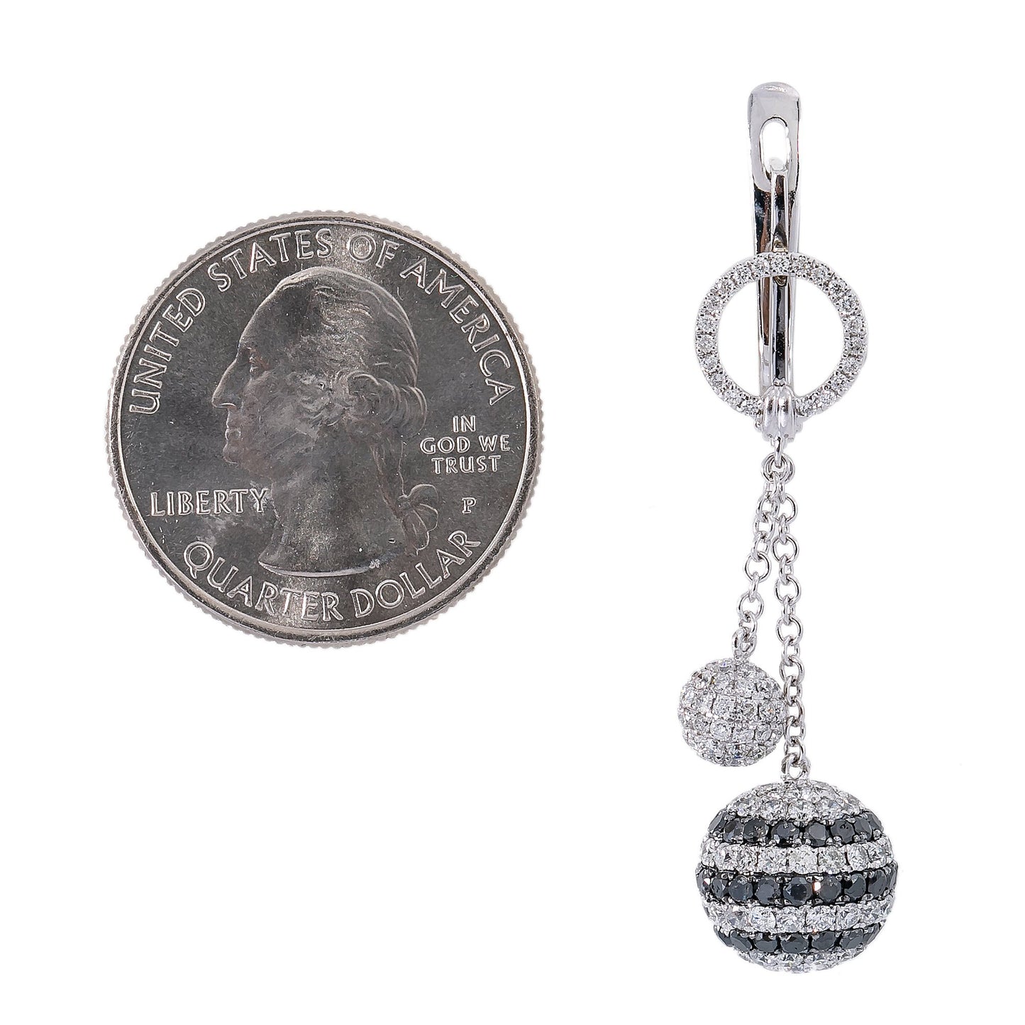 18K White Gold Ladies Earrings With Diamonds
