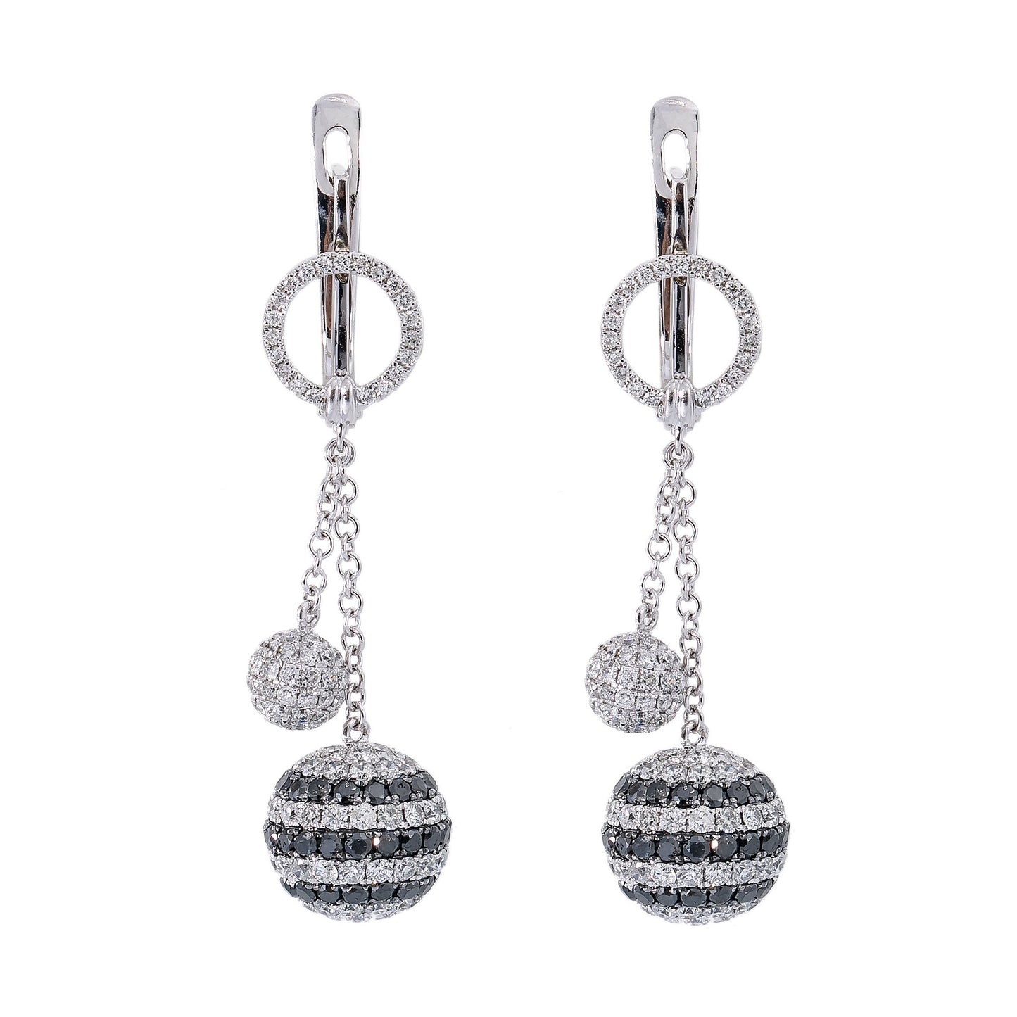 18K White Gold Ladies Earrings With Diamonds