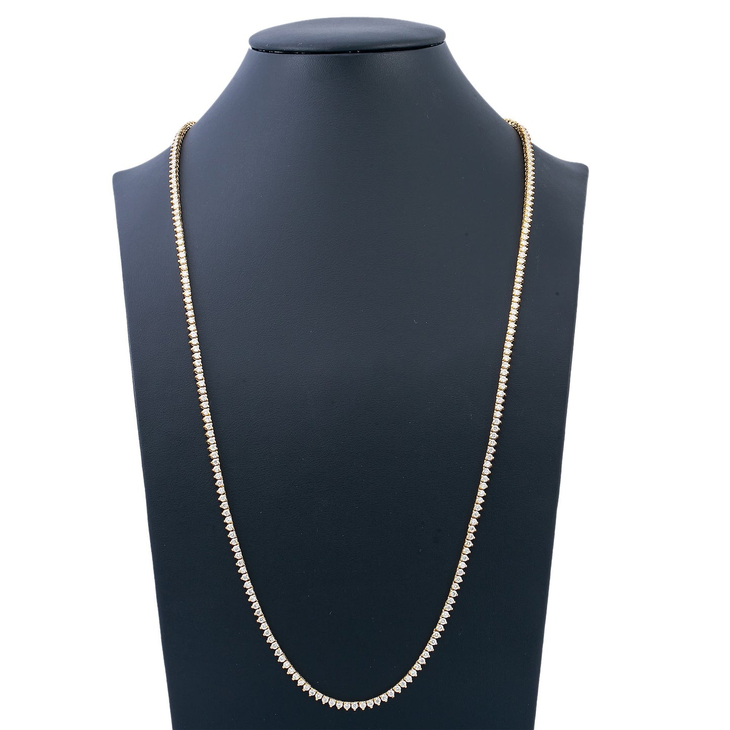 14K Yellow Gold Men's Tennis Chain With 12.75 CT Diamonds