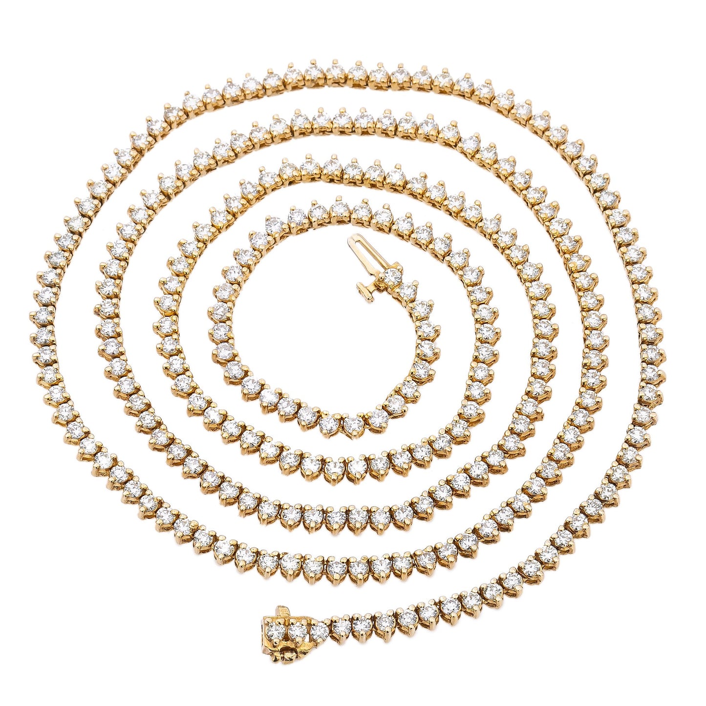 14K Yellow Gold Men's Tennis Chain With 12.75 CT Diamonds