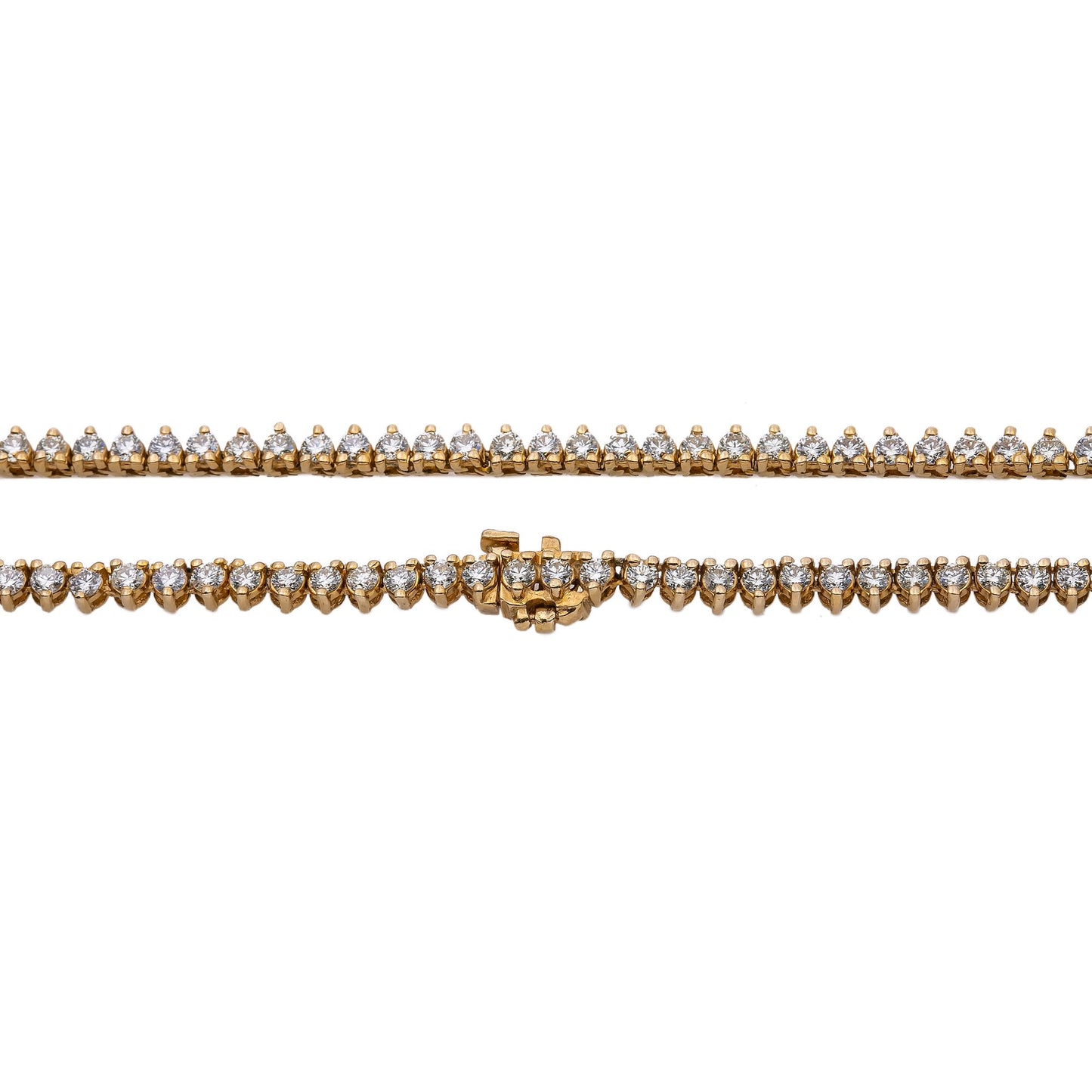 14K Yellow Gold Men's Tennis Chain With 12.75 CT Diamonds