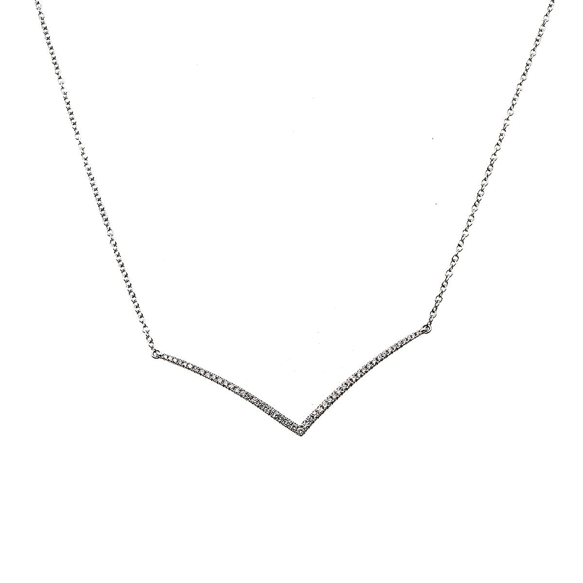 18K White Gold DDN1005 17" Women's Necklace With 0.45 CT Diamonds