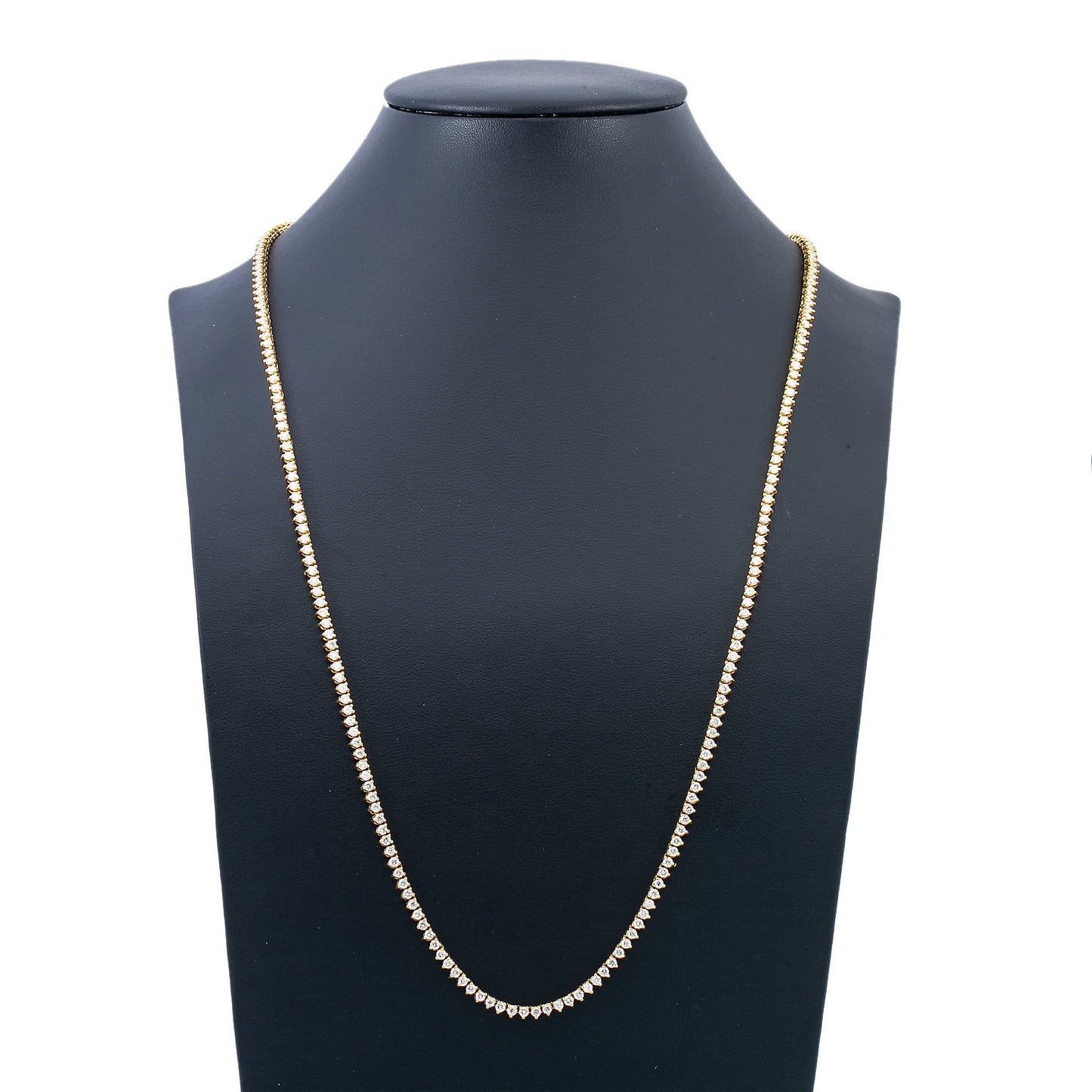 14K Yellow Gold Men's Tennis Chain With 11.50 CT Diamonds