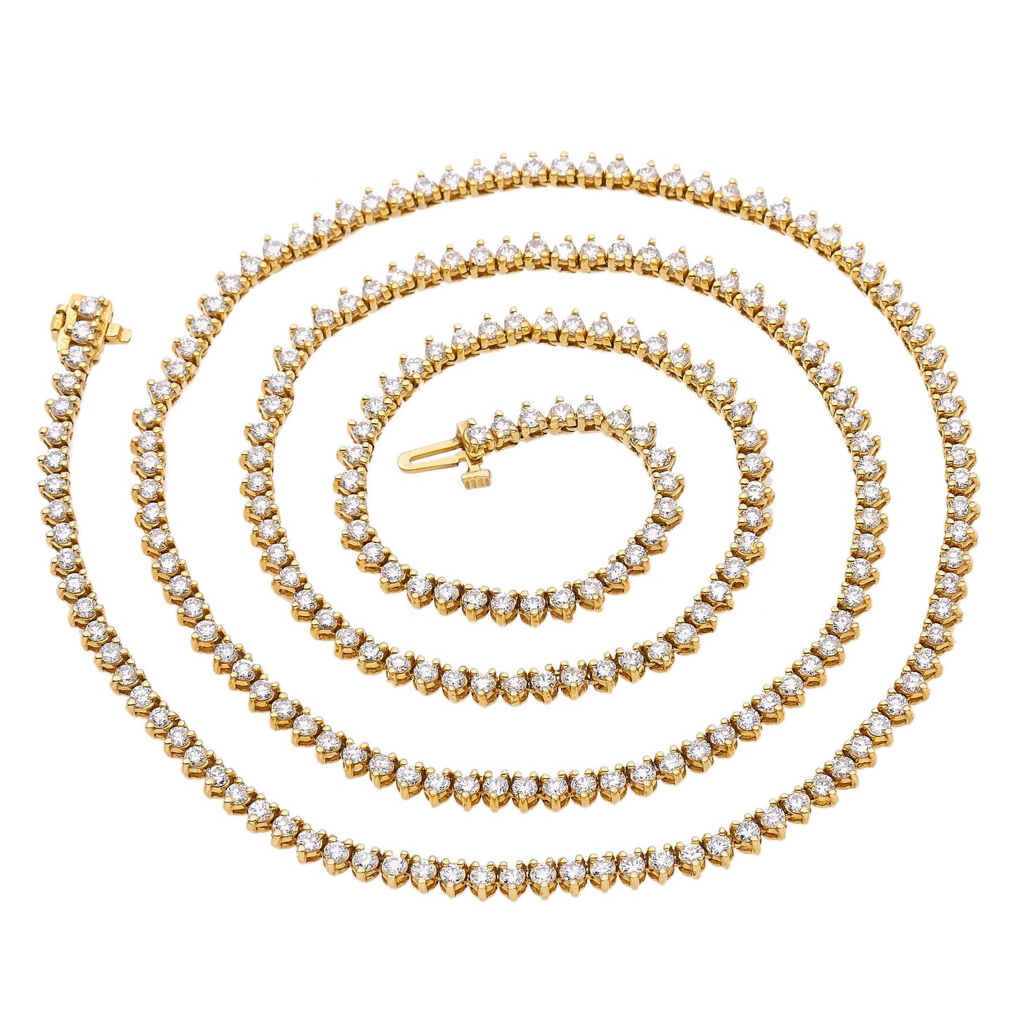 14K Yellow Gold Men's Tennis Chain With 11.50 CT Diamonds