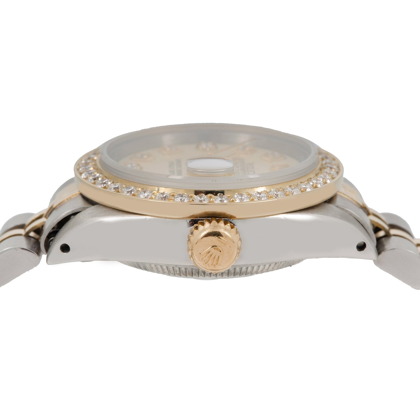Rolex Oyster Perpetual Ladies Diamond Watch, DateJust 6916 26mm, Champagne Diamond Dial With 1.8 CT Diamonds