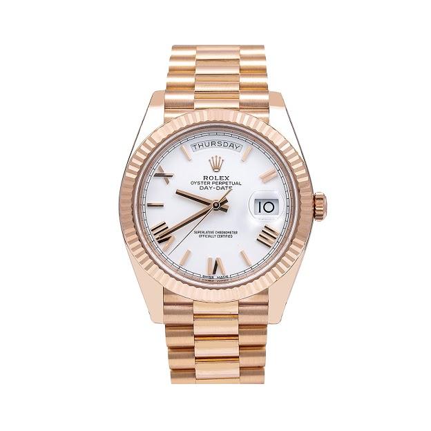 Rolex Day-Date 228235 40MM White Dial With Rose Gold President Bracelet