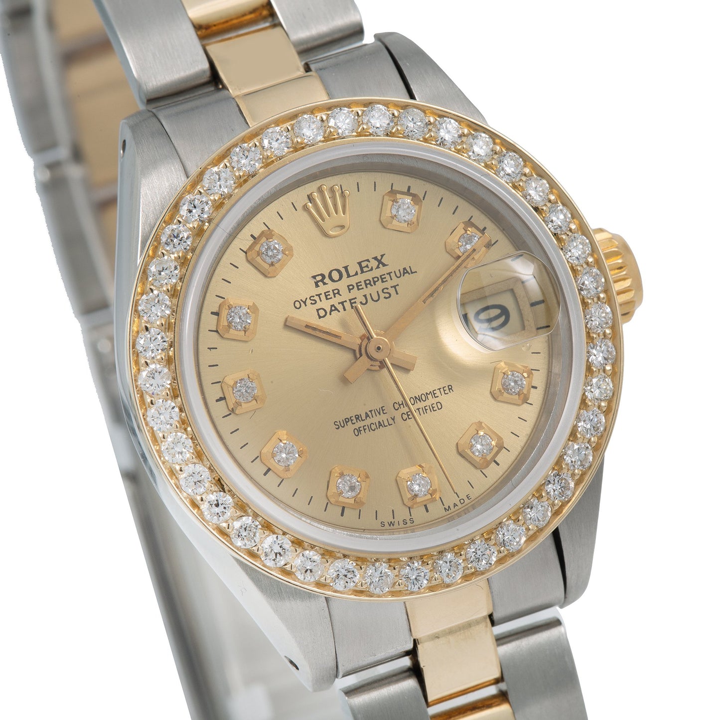 Rolex Lady-Datejust Diamond Watch, 6917 26mm, Champagne Diamond Dial With 0.90 CT Diamonds