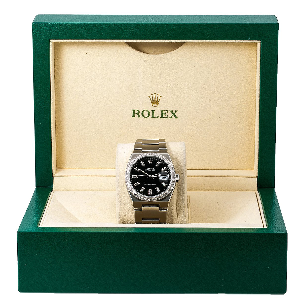 Rolex Datejust Diamond Watch, 17000 36mm, Black Diamond Dial With 1.25 CT Diamonds