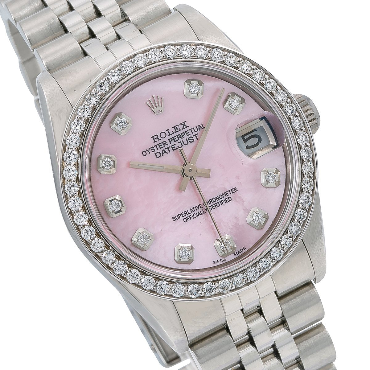 Rolex Datejust Diamond Watch, 78274 31mm, Pink Diamond Dial With 1.05 CT Diamonds