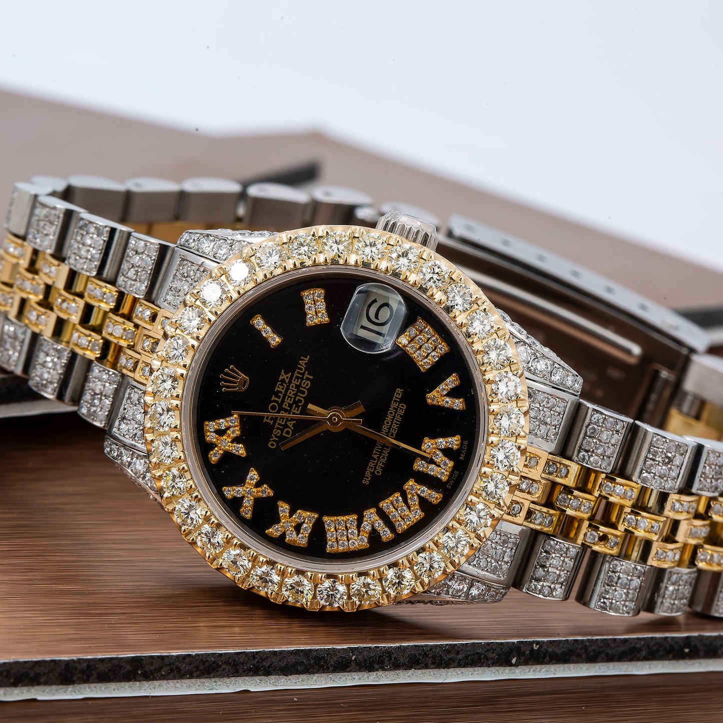 Rolex Datejust Diamond Watch, 31mm, Black Diamond Dial Jubilee Diamond Bracelet With 10.2 Carat Diamonds