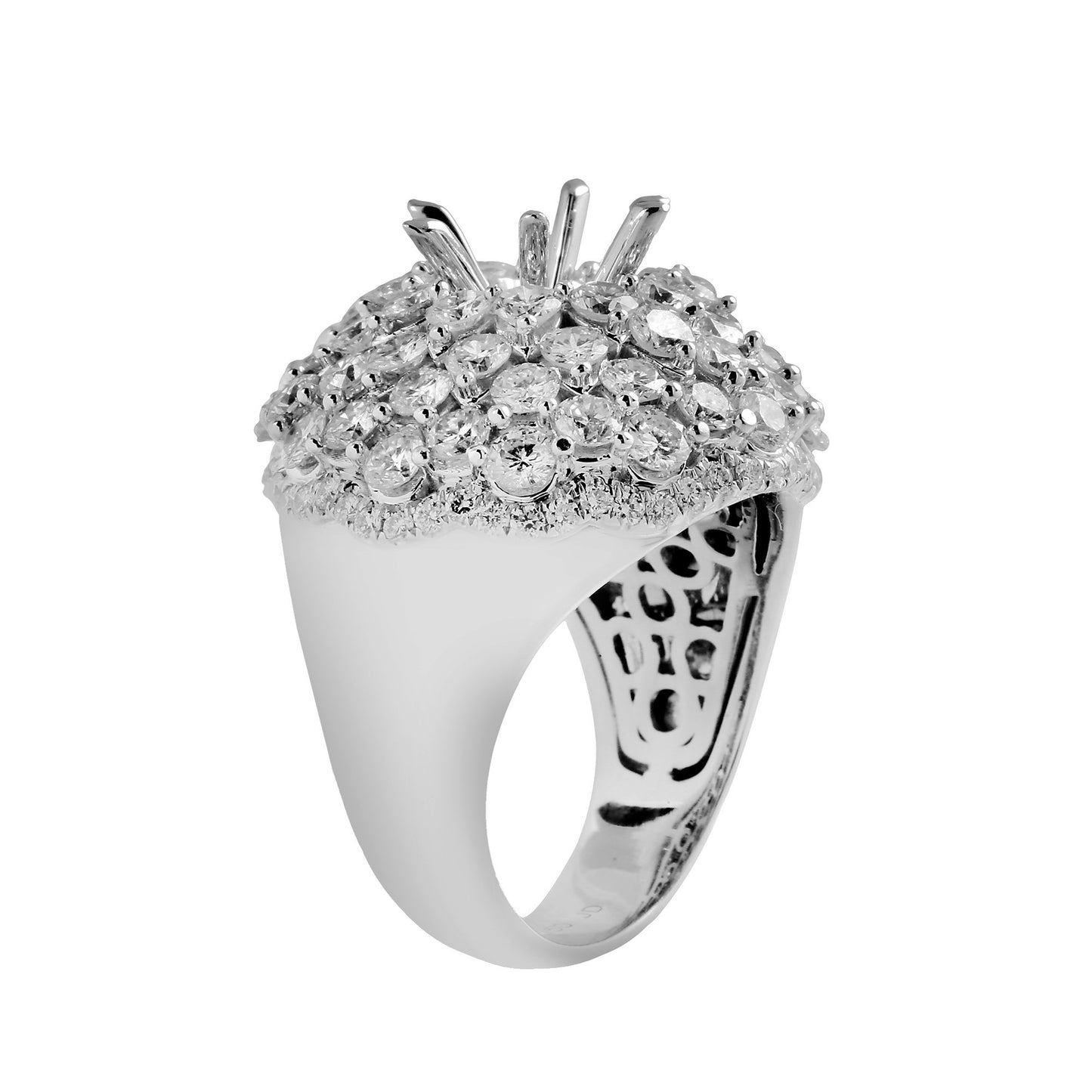 18K White Gold RG5176U Women's Ring With 5.42 CT Diamonds