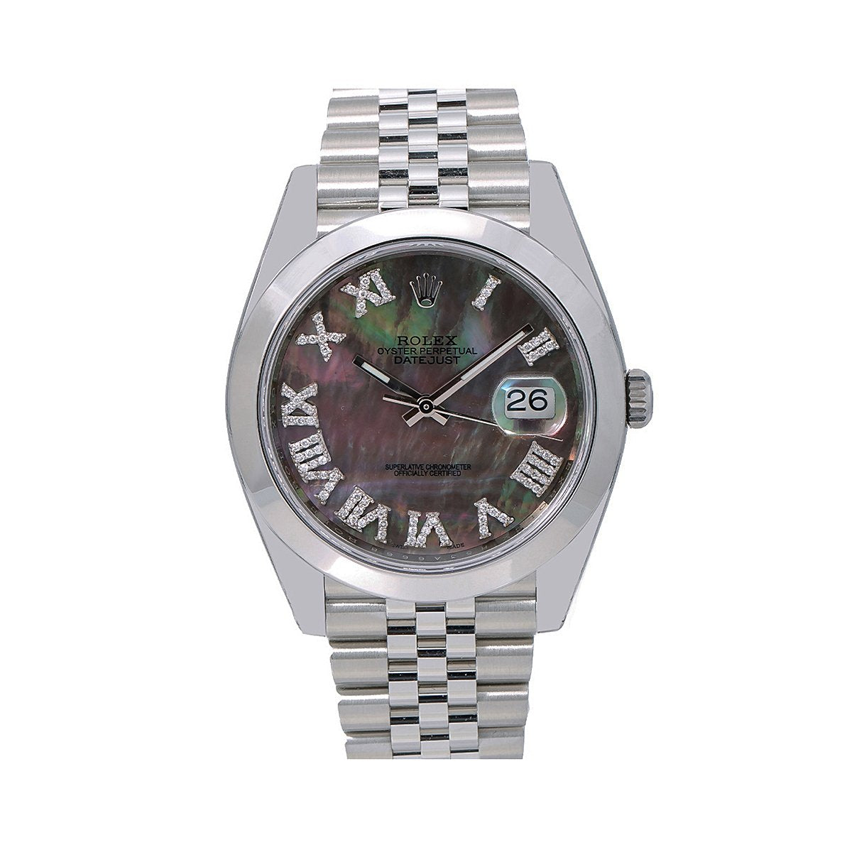 Rolex Datejust Diamond Watch, 126300 41mm, Silver Diamond Dial With Stainless Jubilee Bracelet