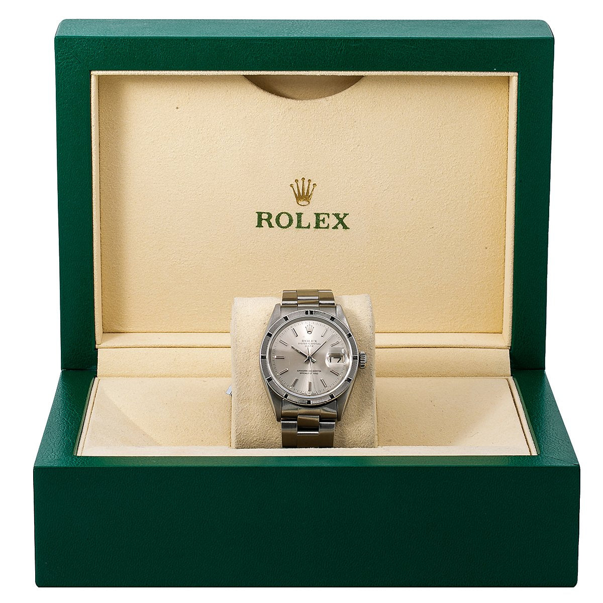 Rolex Oyster Perpetual Date 1501 34MM Silver Dial With Stainless Steel Oyster Bracelet