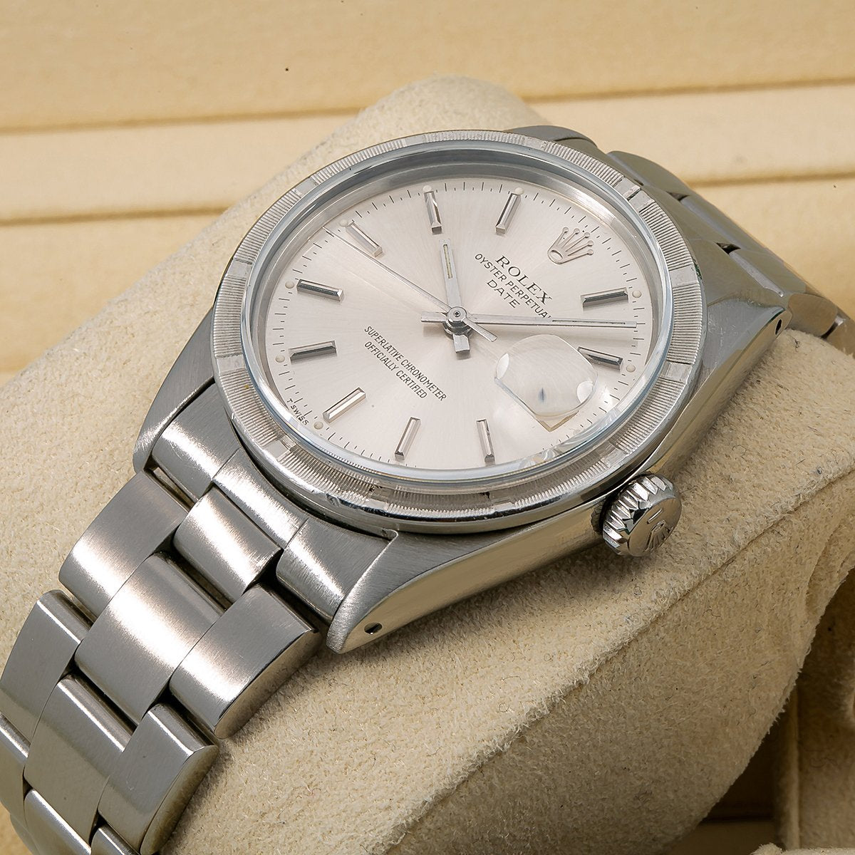 Rolex Oyster Perpetual Date 1501 34MM Silver Dial With Stainless Steel Oyster Bracelet