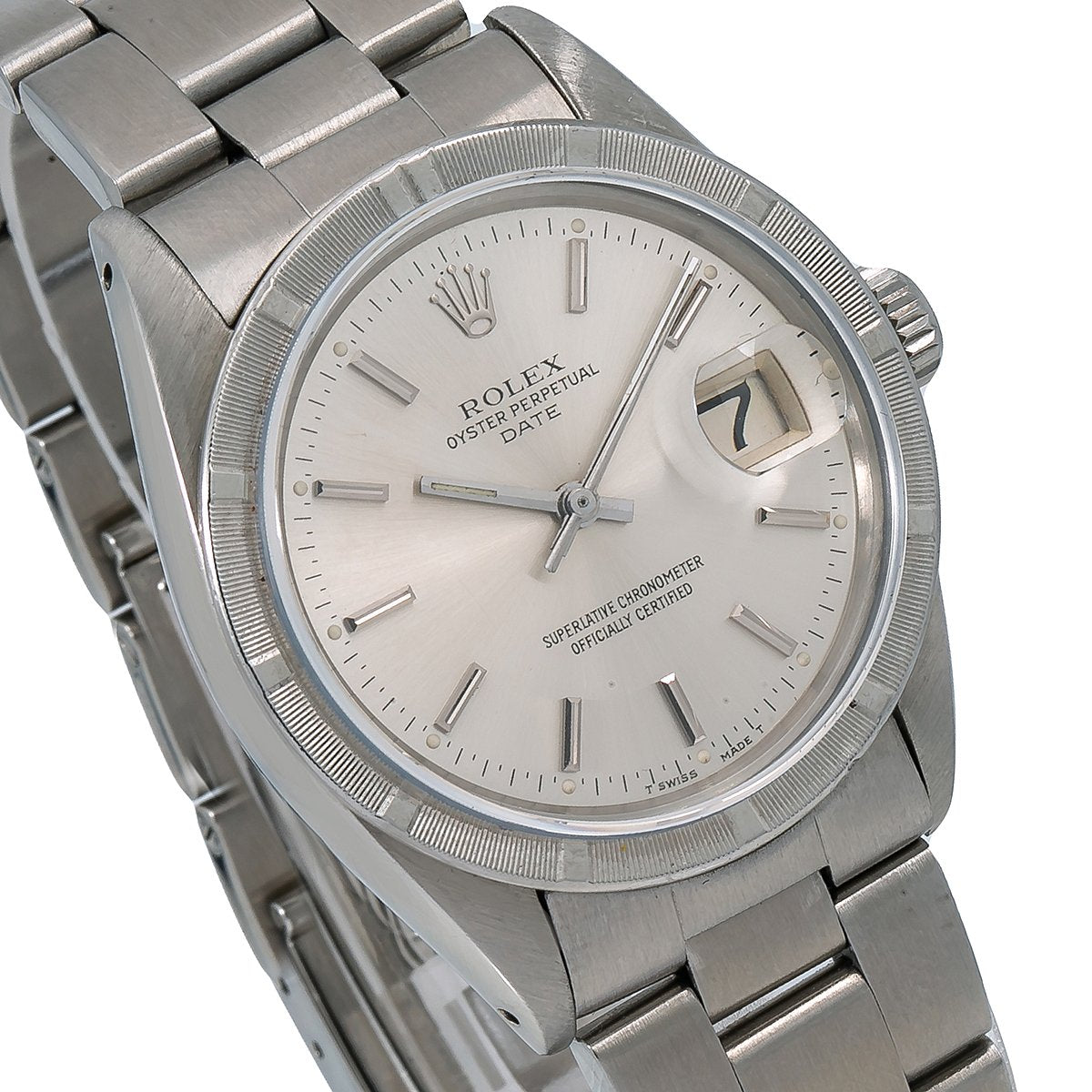 Rolex Oyster Perpetual Date 1501 34MM Silver Dial With Stainless Steel Oyster Bracelet