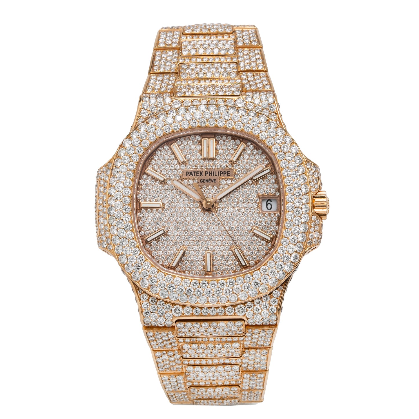 18K Rose Gold Patek Philippe Nautilus 5711/1R 40mm Champagne Diamond Watch